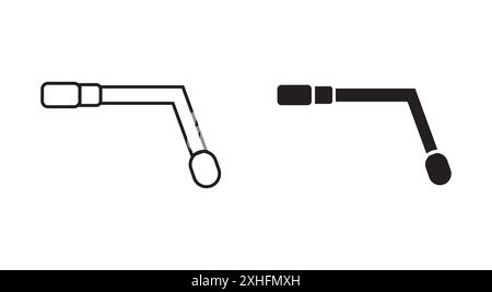 car wheel brace icon Black line art vector in black and white outline set collection sign Stock Vector