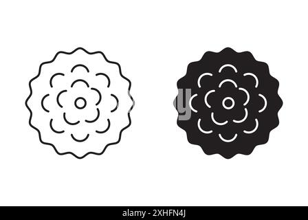 Massage ball icon Black line art vector in black and white outline set collection sign Stock Vector