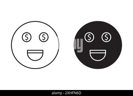 Greed icon Vector symbol or sign set collection in black and white outline Stock Vector