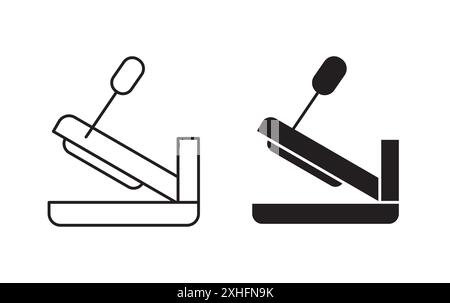 Guillotine icon Black line art vector in black and white outline set collection sign Stock Vector