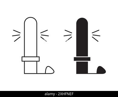 light stick icon Black line art vector in black and white outline set collection sign Stock Vector