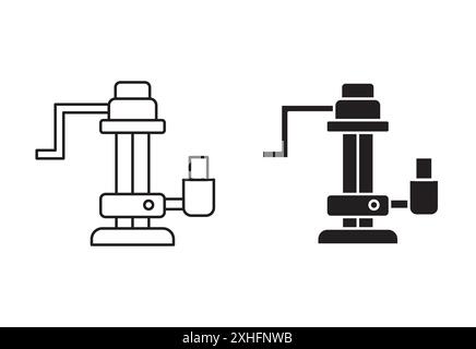 Sump Pump icon Black line art vector in black and white outline set collection sign Stock Vector