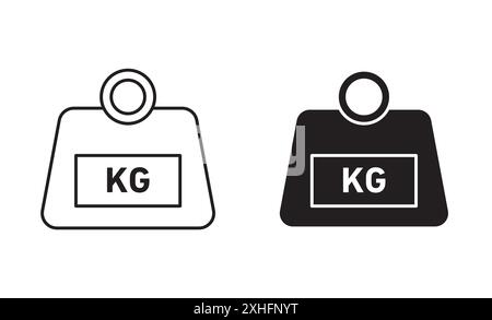 Weight icon Black line art vector in black and white outline set collection sign Stock Vector