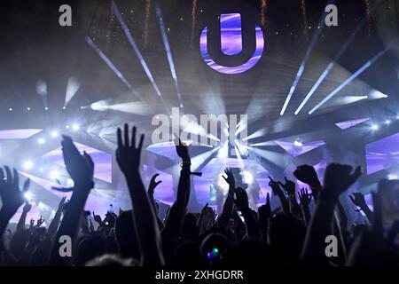 Split, Croatia, 130724. DJ Martin Garrix at the second night of the 10th Ultra Europe electronic music festival. Photo: Nikola Vilic / CROPIX Split Croatia Copyright: xxNikolaxVilicx/xCROPIXx ultra  europe garrix21-140724 Stock Photo