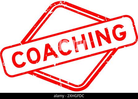 Grunge red coaching word rubber seal stamp on white background Stock Vector