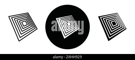 Distort icon Black line art vector in black and white outline set collection sign Stock Vector
