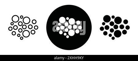 High density icon Black line art vector in black and white outline set collection sign Stock Vector