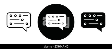Morse code icon Black line art vector in black and white outline set collection sign Stock Vector