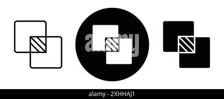 Opacity icon Black line art vector in black and white outline set collection sign Stock Vector