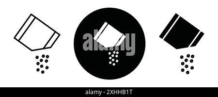 Ripped packet sugar icon Black line art vector in black and white ...