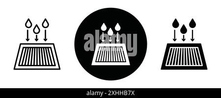 Sewer drain icon Black line art vector in black and white outline set collection sign Stock Vector