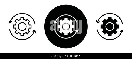 Recovery icon Black line art vector in black and white outline set collection sign Stock Vector