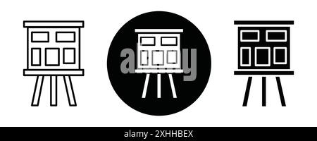 Storyboard icon Black line art vector in black and white outline set collection sign Stock Vector