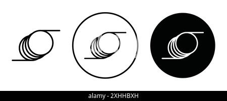 Wire icon Black line art vector in black and white outline set collection sign Stock Vector