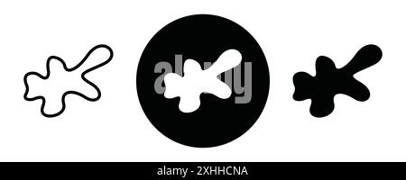 Slime icon Black line art vector in black and white outline set collection sign Stock Vector