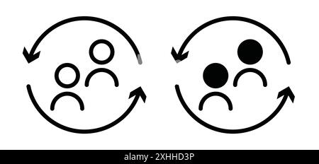 Turnover icon Black line art vector in black and white outline set collection sign Stock Vector