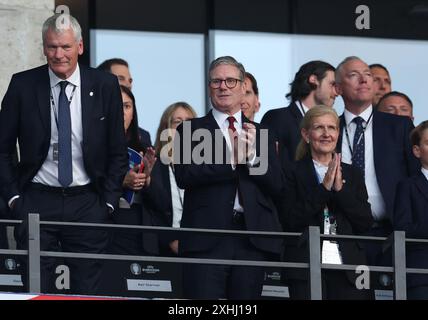 Berlin, Germany. 14th July, 2024. British Prime minister Sir Keir Starmer (C) during the UEFA European Championships final match at Olympiastadion, Berlin. Picture: Paul Terry/Sportimage Credit: Sportimage Ltd/Alamy Live News Stock Photo