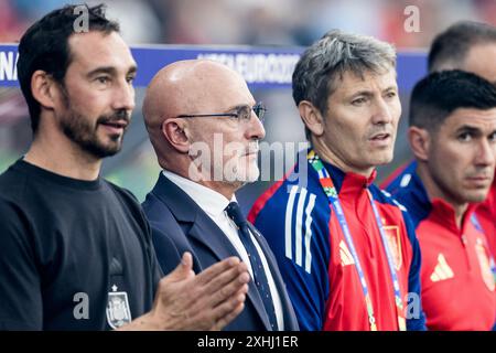 Berlin, Germany. 14th July, 2024. Head coach Luis de la Fuente of Spain seen during the UEFA Euro 2024 final between Spain and England at Olympiastadion in Berlin. Credit: Gonzales Photo/Alamy Live News Stock Photo