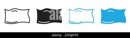 Cleaning cloth icon Black line art vector in black and white outline set collection sign Stock Vector