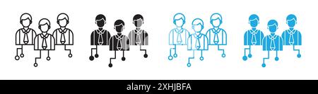 HR strategy icon Black line art vector in black and white outline set collection sign Stock Vector