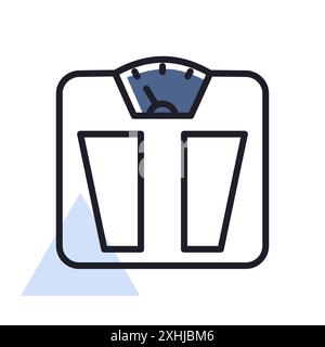 Bathroom floor scales vector icon. Weight measure equipment sign. Graph symbol for fitness and weight loss web site and apps design, logo, app, UI Stock Vector