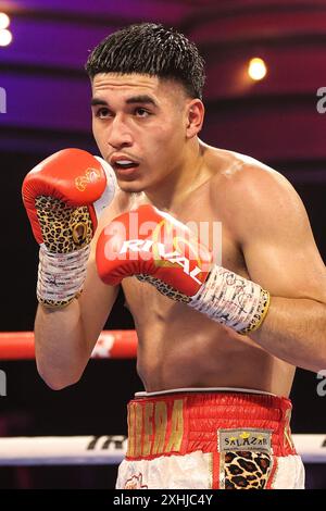 Art Barrera Jr. 13th July, 2024. in action during his Welterweight fight inside the Pearl Concert Theater at Palms Casino Resort in Las Vegas on July 13, 2024 in Las Vegas, NV. Christopher Trim/CSM (Credit Image: © Christopher Trim/Cal Sport Media). Credit: csm/Alamy Live News Stock Photo