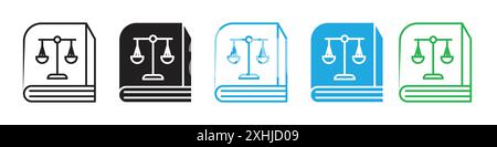 Labour and social law icon Black line art vector in black and white outline set collection sign Stock Vector