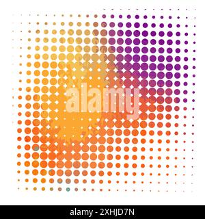colored abstractions with halftone dots. Not AI, Vector illustration Stock Vector