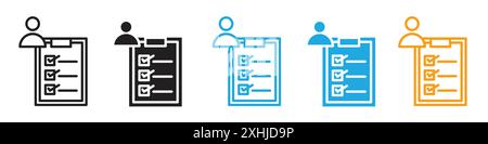 Personality characteristics icon Black line art vector in black and white outline set collection sign Stock Vector