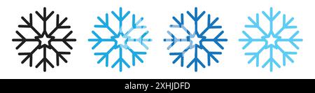 Snow icon Black line art vector in black and white outline set collection sign Stock Vector