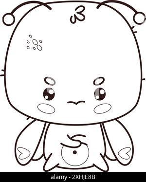Sad unhappy butterfly character. Funny cartoon insect kawaii. Vector ...