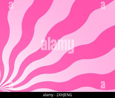 Undulate pink radial stripes background. Trendy retro y2k pattern. Rosy ...