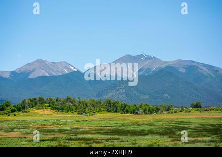 Mt. Antero and Mt. White in the southern Sawatch Range of the Colorado Rocky Mountains Stock Photo