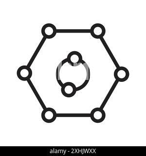 Antioxidant icon Black line art vector in black and white outline set collection sign Stock Vector