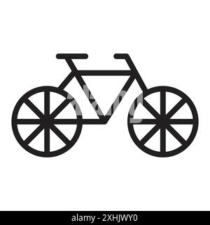 Bicycle icon Black line art vector in black and white outline set collection sign Stock Vector