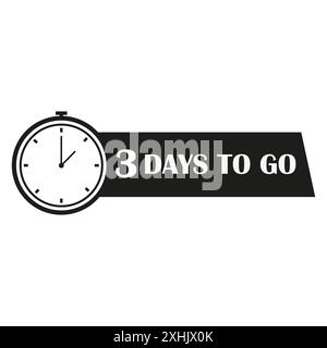 Three days remaining. Countdown timer. 3 days to go. Vector ...