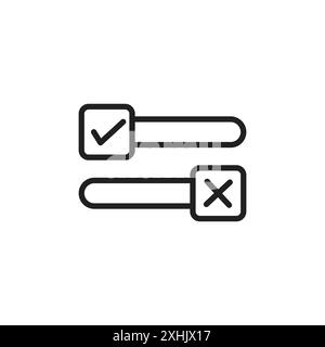 Boolean icon Black line art vector in black and white outline set collection sign Stock Vector
