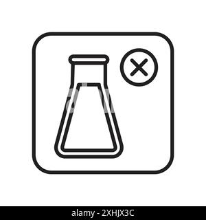 Chemical free sign Black line art vector in black and white outline set collection sign Stock Vector