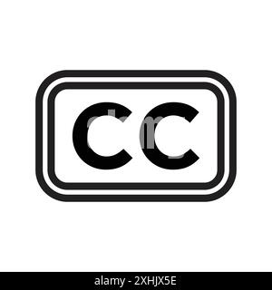 Closed caption icon Black line art vector in black and white outline set collection sign Stock Vector
