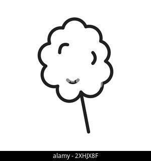 Cotton Candy icon Black line art vector in black and white outline set collection sign Stock Vector