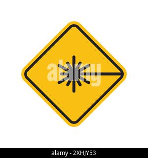 Laser warning icon Black line art vector in black and white outline set collection sign Stock Vector