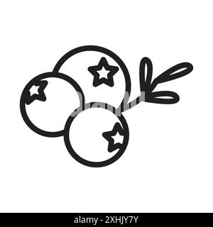 juniper icon Black line art vector in black and white outline set collection sign Stock Vector