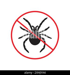 Mite in the prohibition sign Black line art vector in black and white outline set collection sign Stock Vector