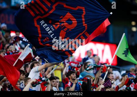 Gillette Stadium. 13th July, 2024. Massachusetts, USA; The Fort cheers on their home team in a Major League Soccer game between the New England Revolution and Orlando City SC at Gillette Stadium. (c) Burt Granofsky/CSM/Alamy Live News Stock Photo