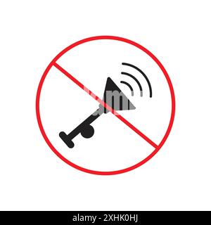 No horn sign Black line art vector in black and white outline set collection sign Stock Vector