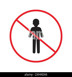 No man sign Black line art vector in black and white outline set collection sign Stock Vector