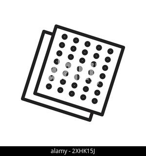 Sandpaper icon Black line art vector in black and white outline set collection sign Stock Vector