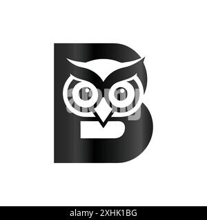 Letter B Monogram  Owl logo vector in modern colorful logo design template. Owl creative icon logo design. Stock Vector