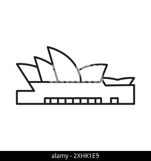 Sydney Opera House icon black color in circle round outline Stock ...