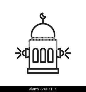 Takbir icon Black line art vector in black and white outline set collection sign Stock Vector